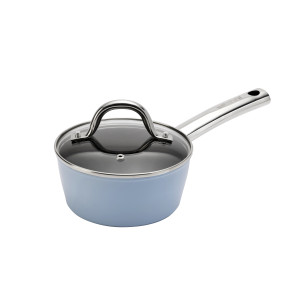 Easycook Blue Saucepan 16cm with glass lid Fackelmann Housewares